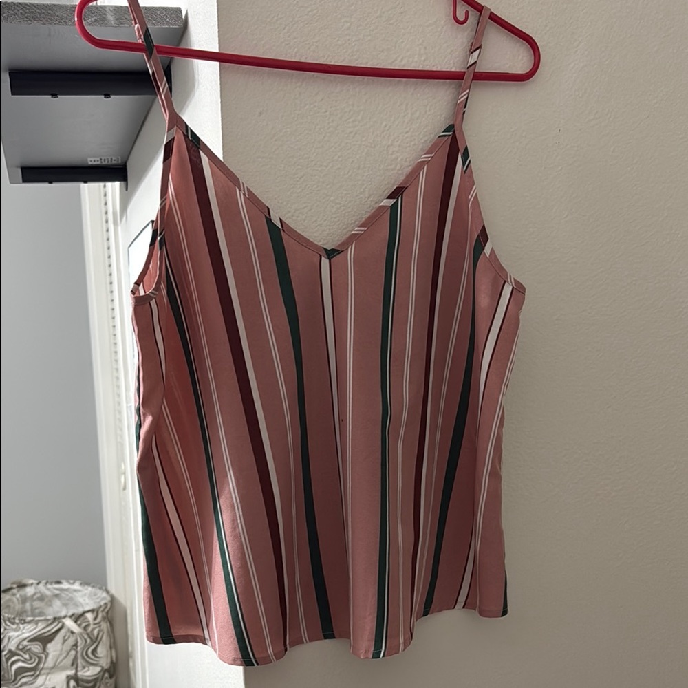SHEIN Pink and Cream Fitted Camisole Blouse